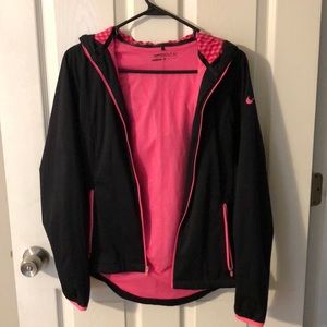 Black and pink nike jacket